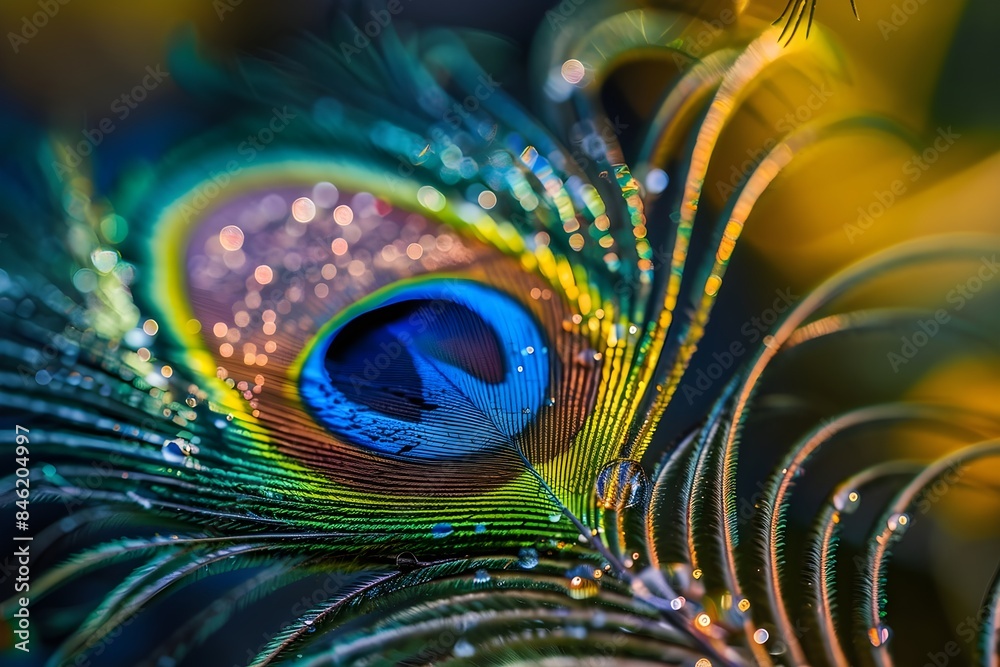 Obraz premium peacock feather close up