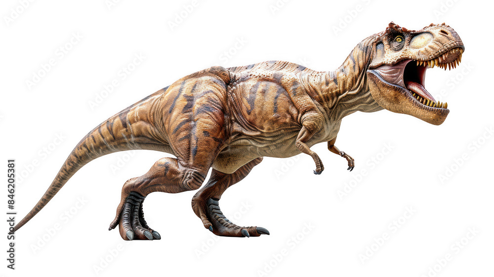 Ferocious Tyrannosaurus Rex Roaring in Natural Habitat Illustration – A Detailed Depiction of the King of Dinosaurs in Action