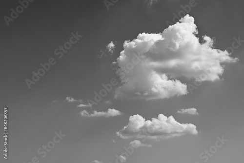 black and white image, buautiful sky with cloud photo
