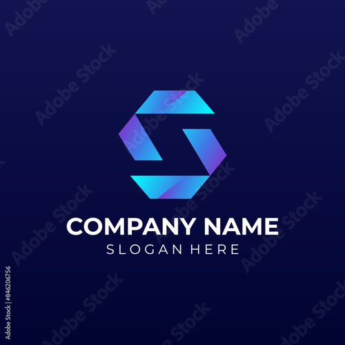 S Negative Space Logo Designs Concept Vector. Geometric Letter S Logo Template