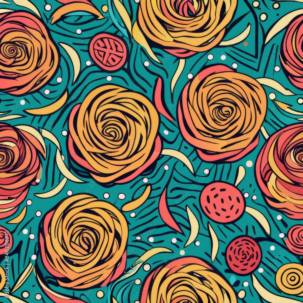 Seamless pattern of hand drawn scribble lines and dots creating intricate abstract designs, Generative AI Seamless pattern of hand drawn scribble lines and dots creating intricate abstract designs, Generative AI