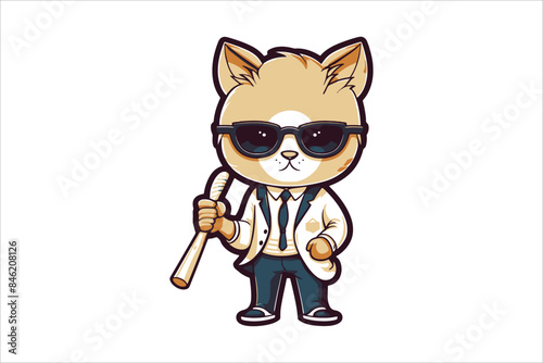 cartoon character of a cat vector sublimation mascot logo design