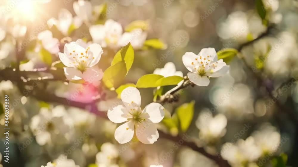 Beautiful white flowers with stunning sunlight background Beautiful white flowers with stunning sunlight background