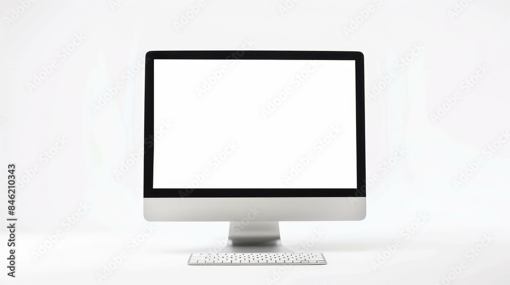 Modern desktop computer mockup with blank screen. AI generative. Modern desktop computer mockup with blank screen. AI generative.