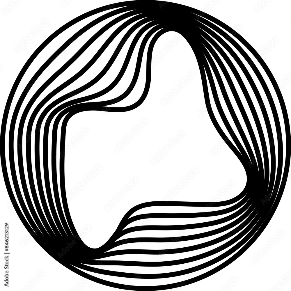 Obraz premium Circles round shape with liquid line. Concept technology