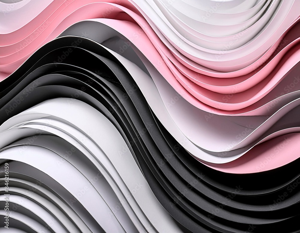 abstract with a combination of white, black and pink. The dynamic wave pattern gives a modern and artistic impression abstract with a combination of white, black and pink. The dynamic wave pattern gives a modern and artistic impression