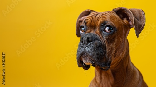 a Boxer yellow background