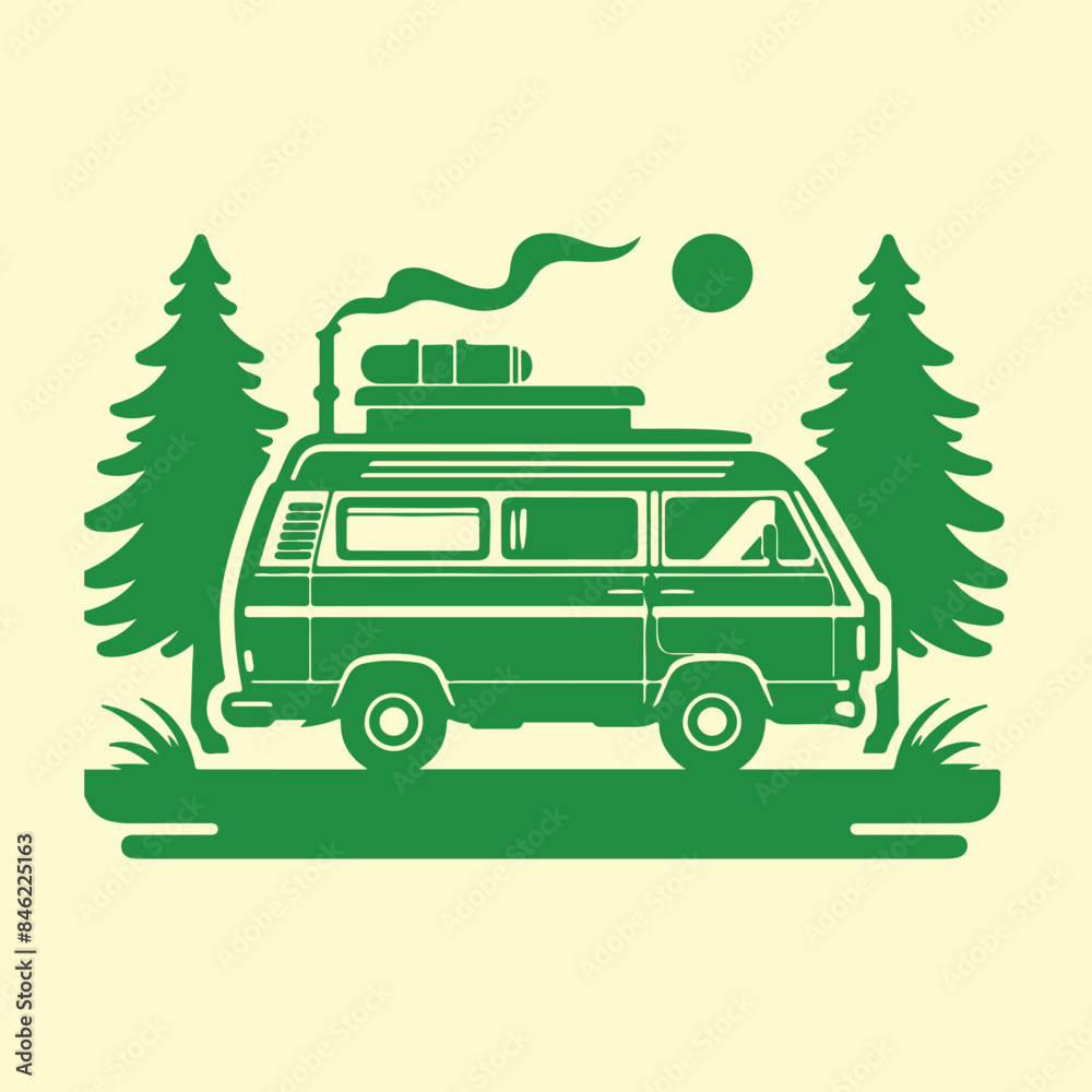 Obraz premium Camping Adventure Vector Silhouettes