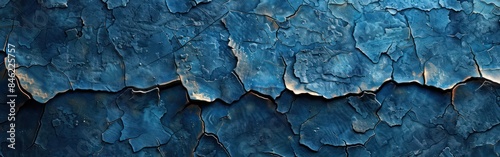 Cracked Blue Concrete Texture for Rustic Terrace or Stone Wall Background © hisilly