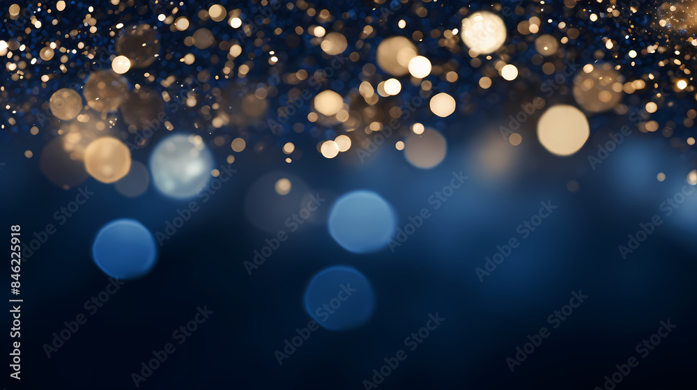 Abstract bokeh lights on dark blue background Abstract bokeh lights on dark blue background