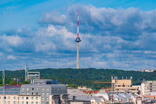 Bild auf Leinwand Vilnius TV Tower in Vilnius, Lithuania
