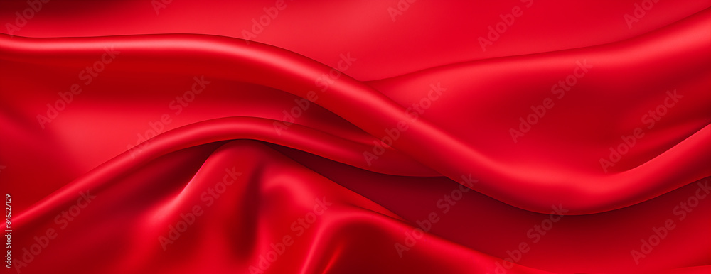 Red silky satin fluttering on red background Red silky satin fluttering on red background