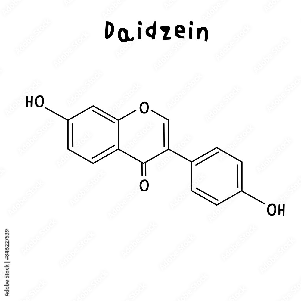 Daidzein chemical structure illustration Daidzein chemical structure illustration