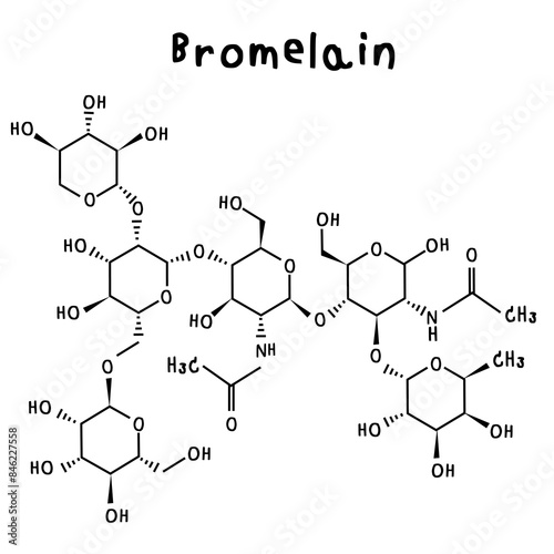 Bromelain chemical structure illustration