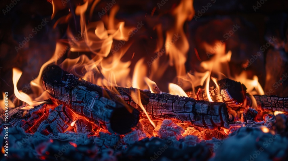 beautiful burning flames at night generative ai beautiful burning flames at night generative ai