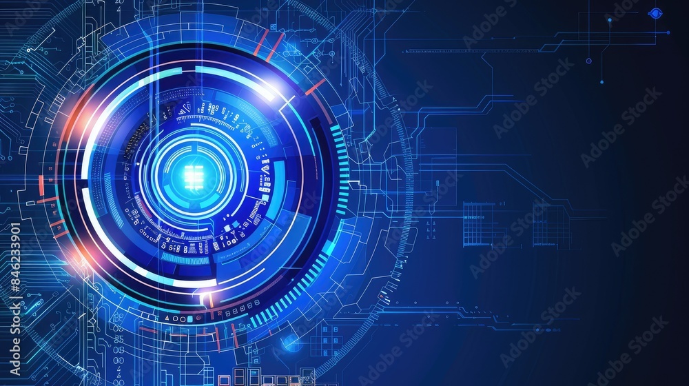 Obraz premium technology background and abstract digital tech circle