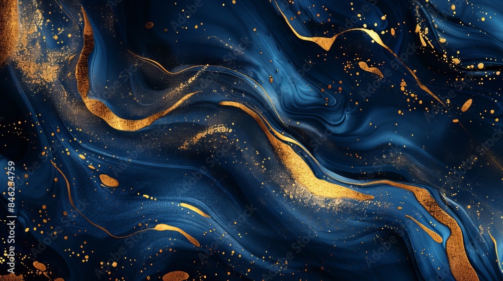 Abstract blue and gold liquid paint background, luxury concept
Abstract blue and gold liquid paint background, luxury concept
