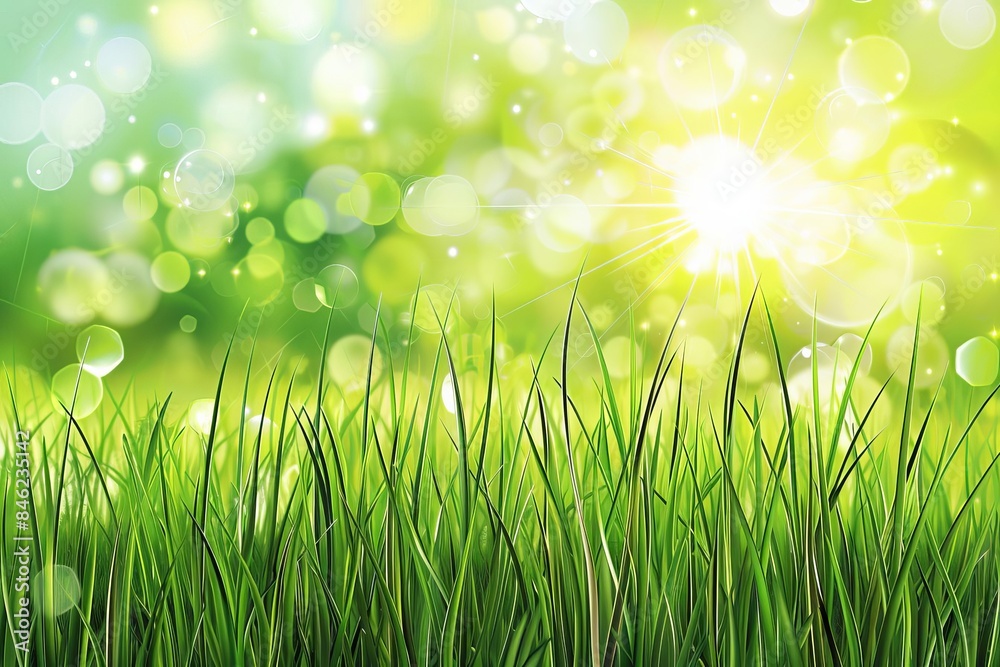 Fresh green grass with sunlight, Fresh green grass with sunlight,