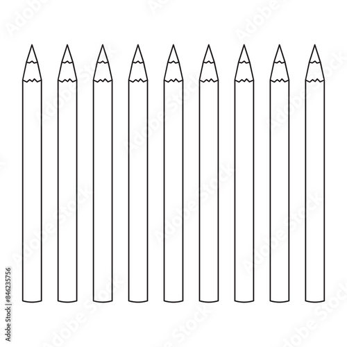 colored pencils outline vector illustration