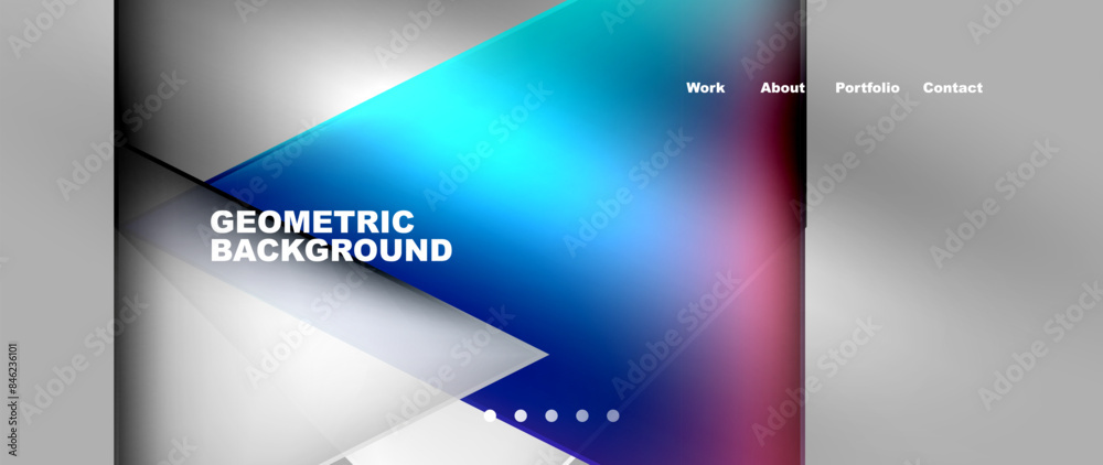 Naklejka premium Metal triangles with colorful bright triangles. Geometric modern minimalist design template