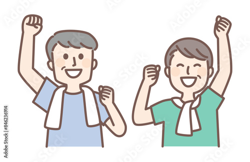 middle aged people with joy