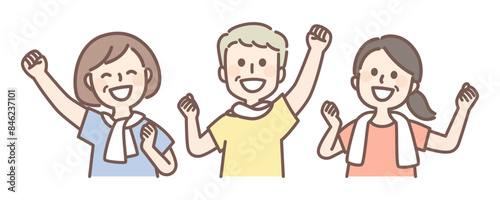 middle aged people with joy