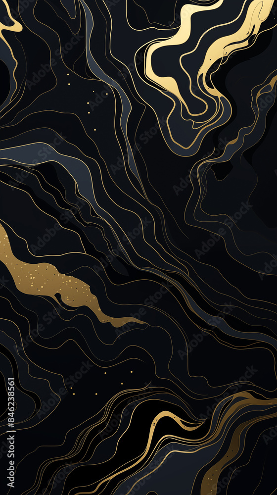 Black background with golden lines decoration Black background with golden lines decoration