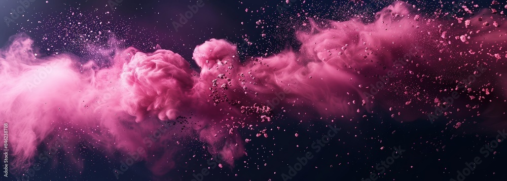 Fototapeta premium Abstract pink powder splatter background. Pink powder exploding