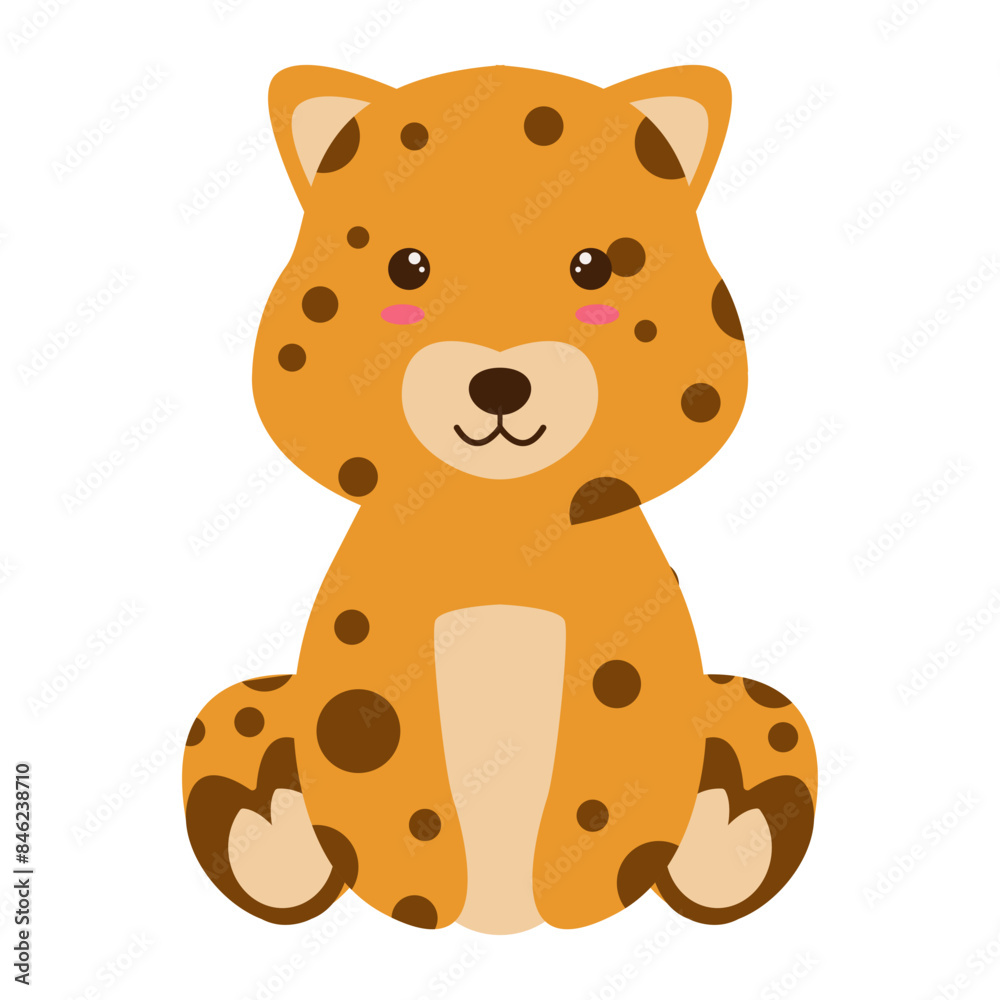 Fototapeta premium Cute Wildlife Diversity Character. Isolated Vector Illustration.