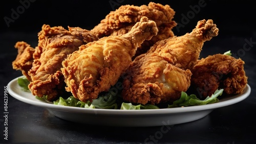 Elegant Simplicity, A Plate of Fried Chicken Wings Captured in Minimalist Themes