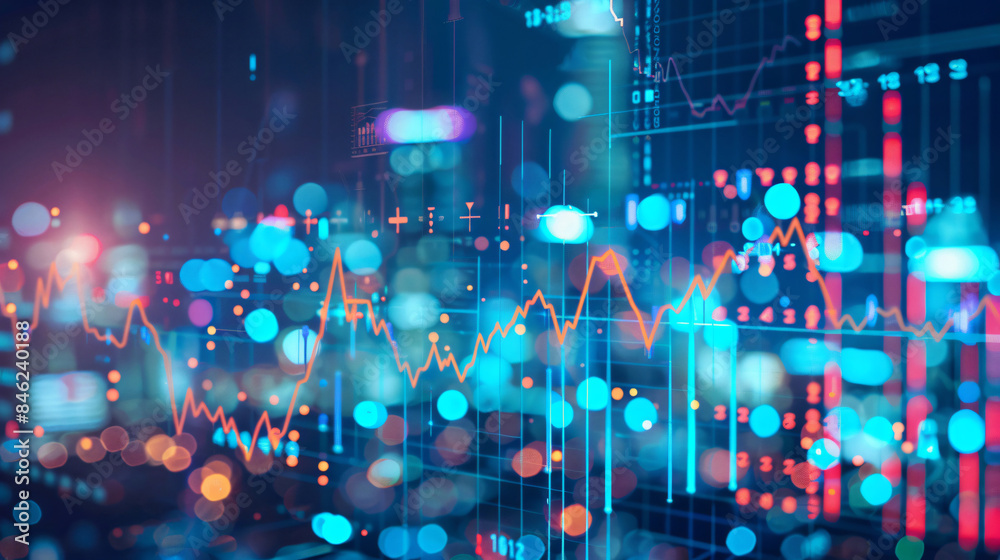 Digital Data and Charts with Copy Space Text for Financial Report Digital Data and Charts with Copy Space Text for Financial Report