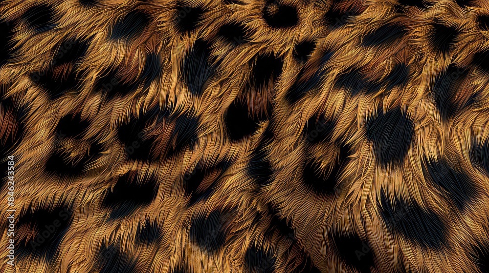 Close-up of leopard fur texture, detailed spots, rich golden and black tones, seamless pattern, Photorealistic, High-resolution Close-up of leopard fur texture, detailed spots, rich golden and black tones, seamless pattern, Photorealistic, High-resolution