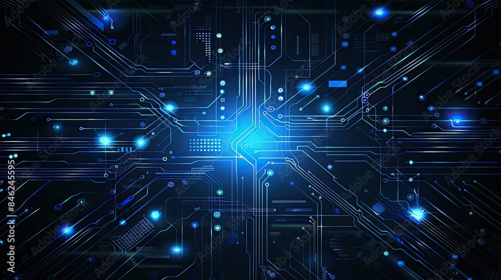 Obraz premium Abstract futuristic electronic circuit technology background