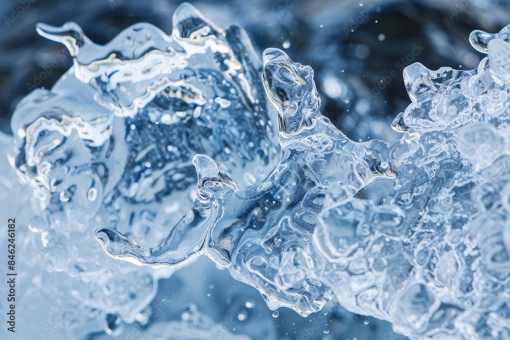 Craft a close-up shot of a mesmerizing, crystal-clear ice formation, revealing delicate, frosty patterns against a stark, icy backdrop, capturing a moment of frozen beauty, Craft a close-up shot of a mesmerizing, crystal-clear ice formation, revealing delicate, frosty patterns against a stark, icy backdrop, capturing a moment of frozen beauty,