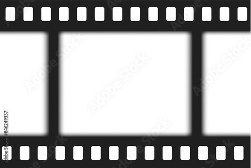 Old cinematic frame, video film strip. Retro vintage tape empty template with slide. Tape border, grunge textured silhuette. Video photo reel on transparent background 