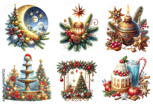 Festive Christmas Sublimation Clipart