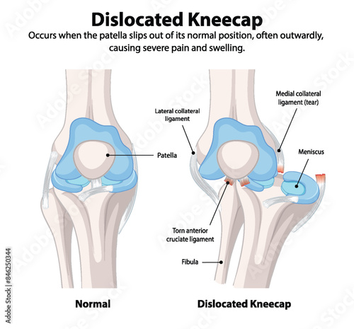 Comparison of normal and dislocated kneecap