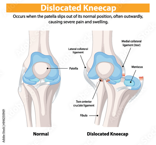 Comparison of normal and dislocated kneecap
