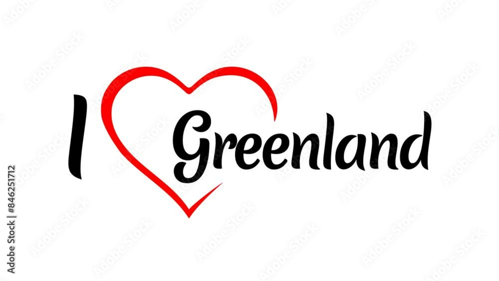 I Love Greenland lettering with heart. Perfect for travel blogs, social media posts, or print designs celebrating love for Greenland. I Love Greenland lettering with heart. Perfect for travel blogs, social media posts, or print designs celebrating love for Greenland.