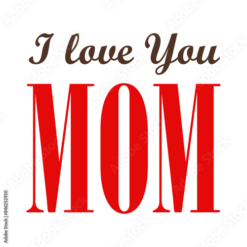 I love mom lettering icon Cartoon illustration