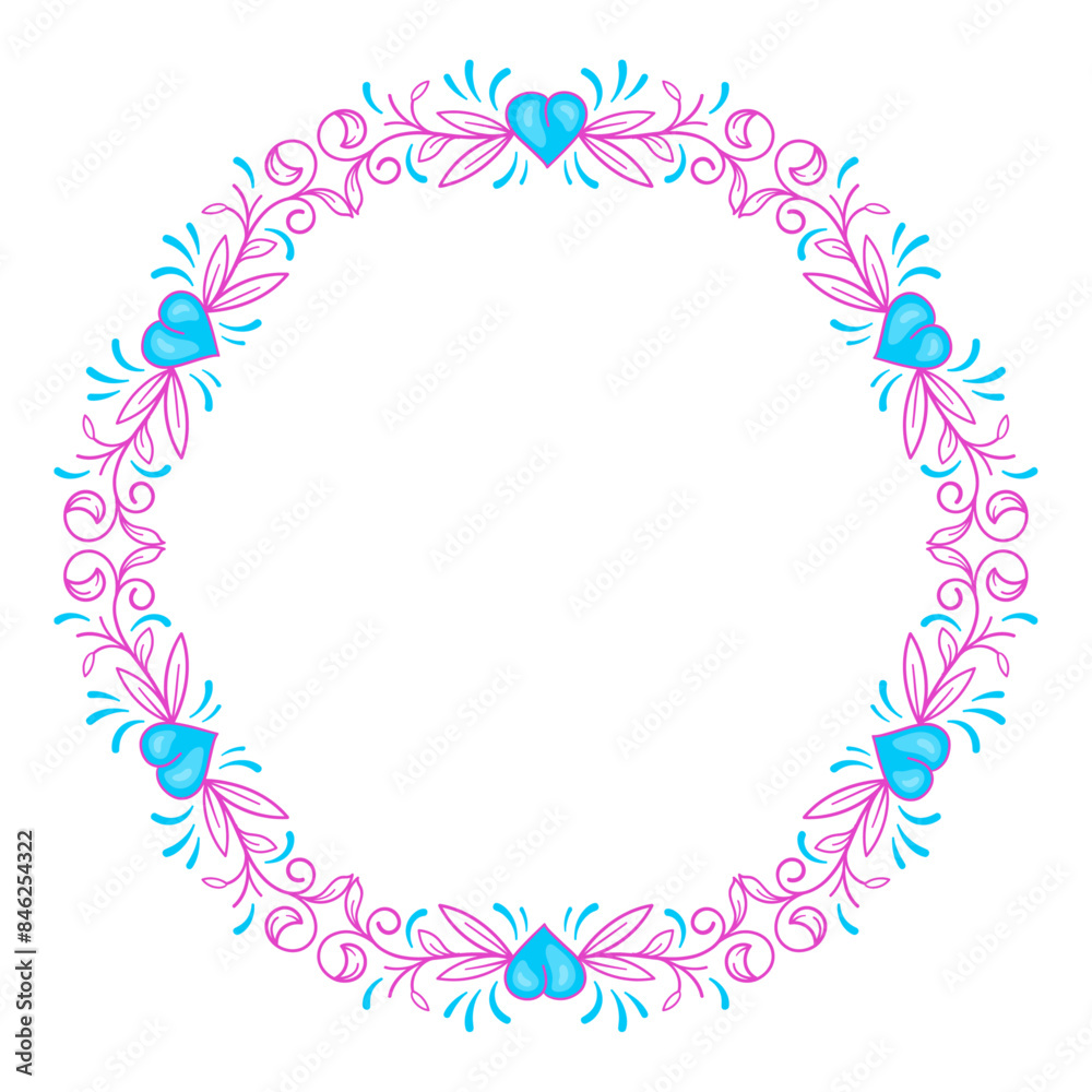 vector hand drawn flat design hearts border and frame vector hand drawn flat design hearts border and frame