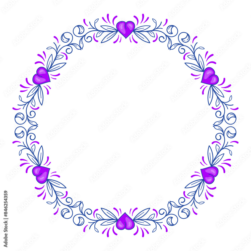 vector hand drawn flat design hearts border and frame vector hand drawn flat design hearts border and frame