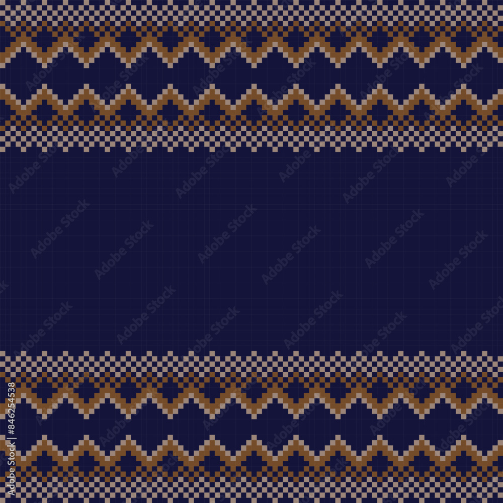 Neutral Colour Chevron Fair Isle Seamless Pattern Design Neutral Colour Chevron Fair Isle Seamless Pattern Design