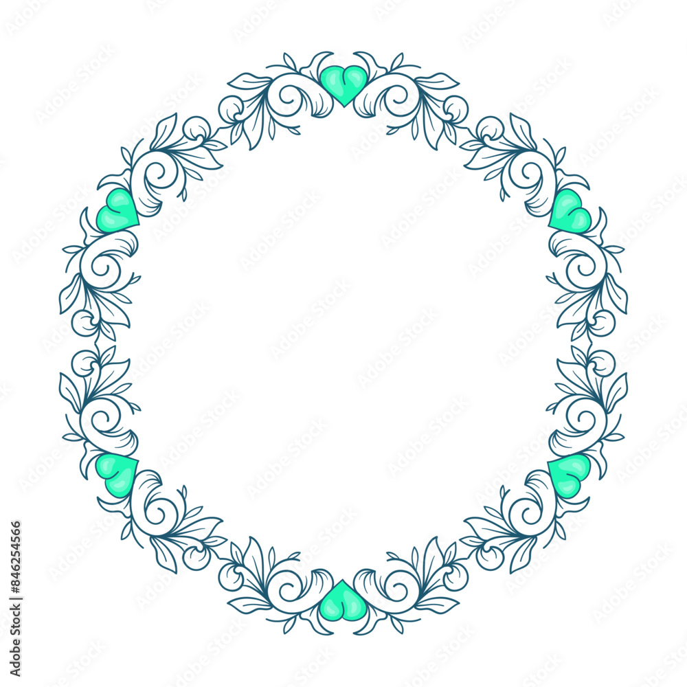 vector hand drawn flat design hearts border and frame vector hand drawn flat design hearts border and frame