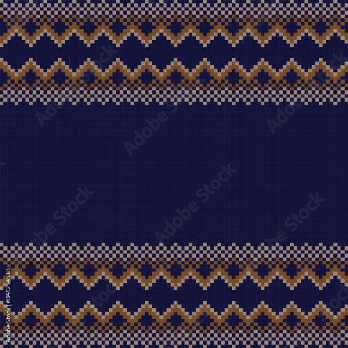 Neutral Colour Chevron Fair Isle Seamless Pattern Design