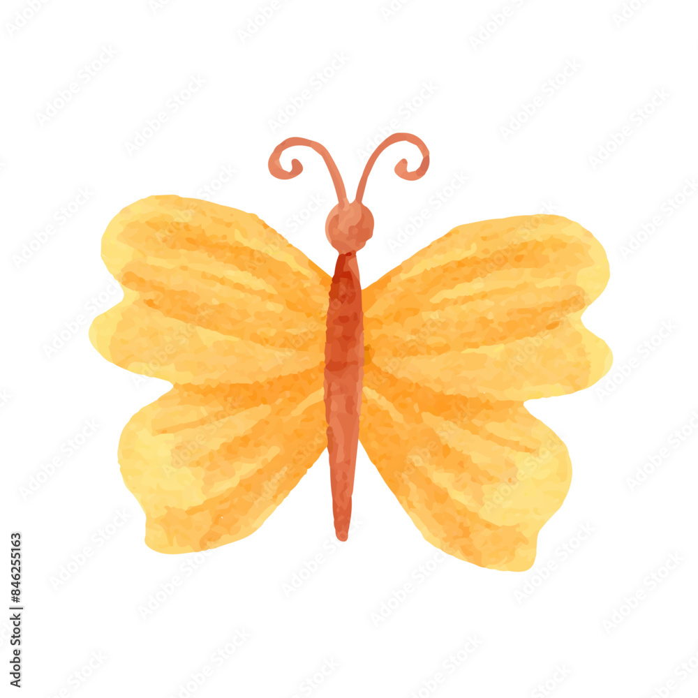 Watercolor butterfly illustration on white background Watercolor butterfly illustration on white background