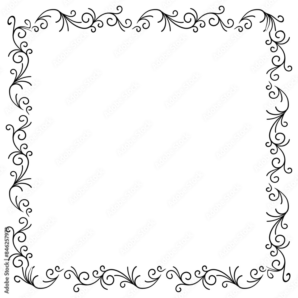 Hand drawn flat design hearts border and frame Hand drawn flat design hearts border and frame