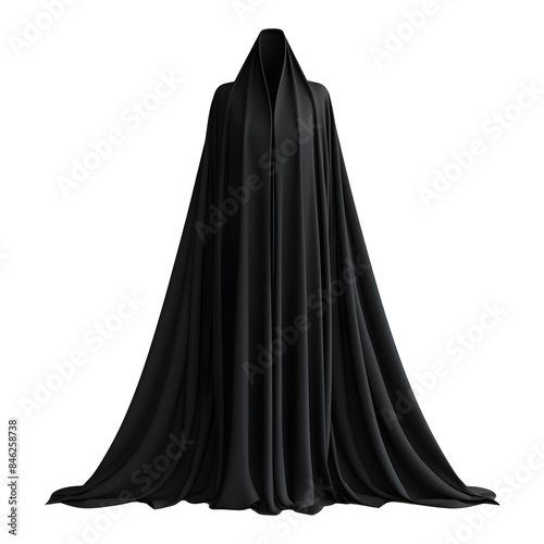 Black muslim abaya (PNG) isolated on transparent background