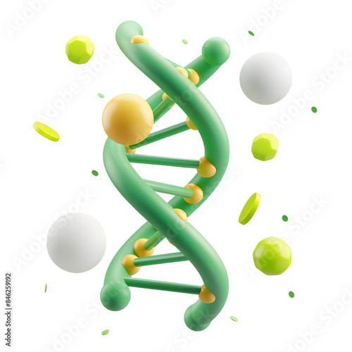 3D Medical DNA on transparent background.