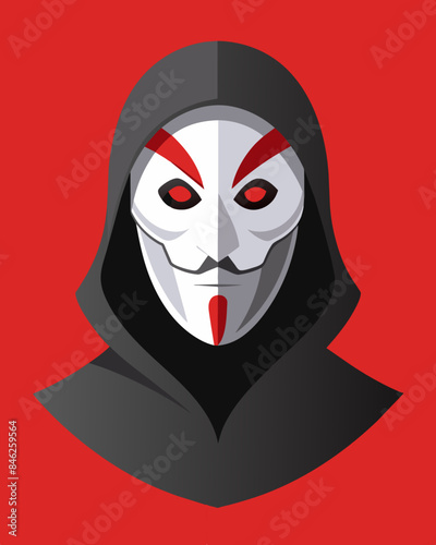 The mask serves as a disguise allowing them to blend in with their surroundings and manipulate those around them.. Vector illustration
